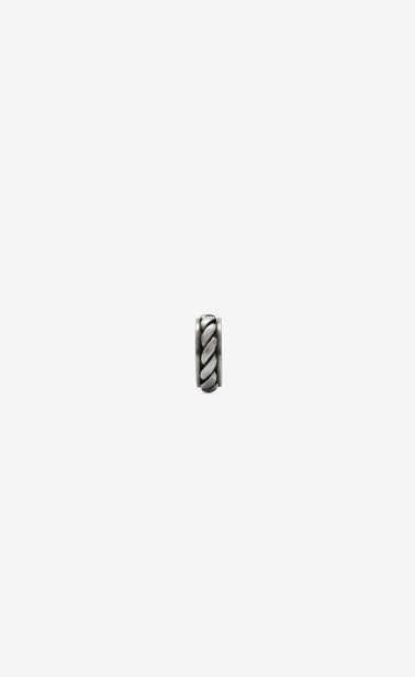 SAINT LAURENT Rings Man FOLK ring in silver-toned metal b_V4